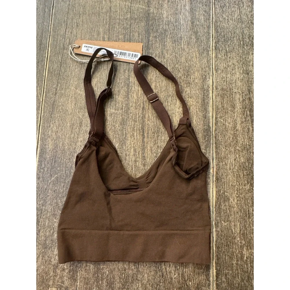 Skims Seamless Every Day Sculpt Bralette In Sand Size XXS In Cocoa Brown - Picture 3 of 8